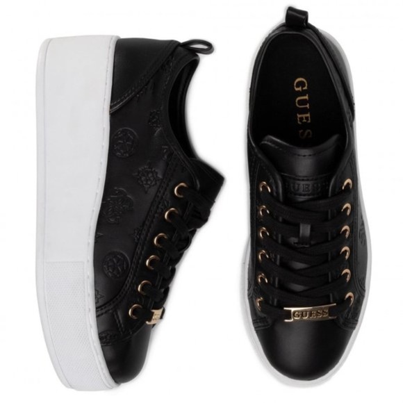 New GUESS Women's Neeka Lace Up Platform Logo Sneakers SZ 9 - Picture 3 of 13